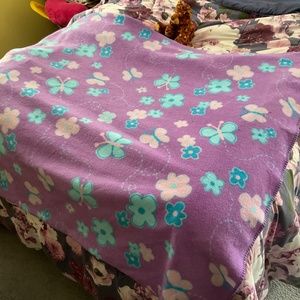 Butterfly/Flower Fleece Blanket